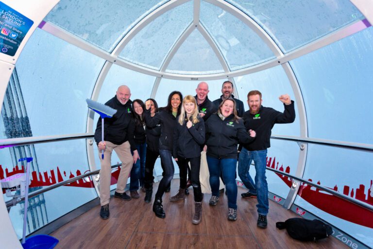 HEL's Event staff inside glass pod on the London eye